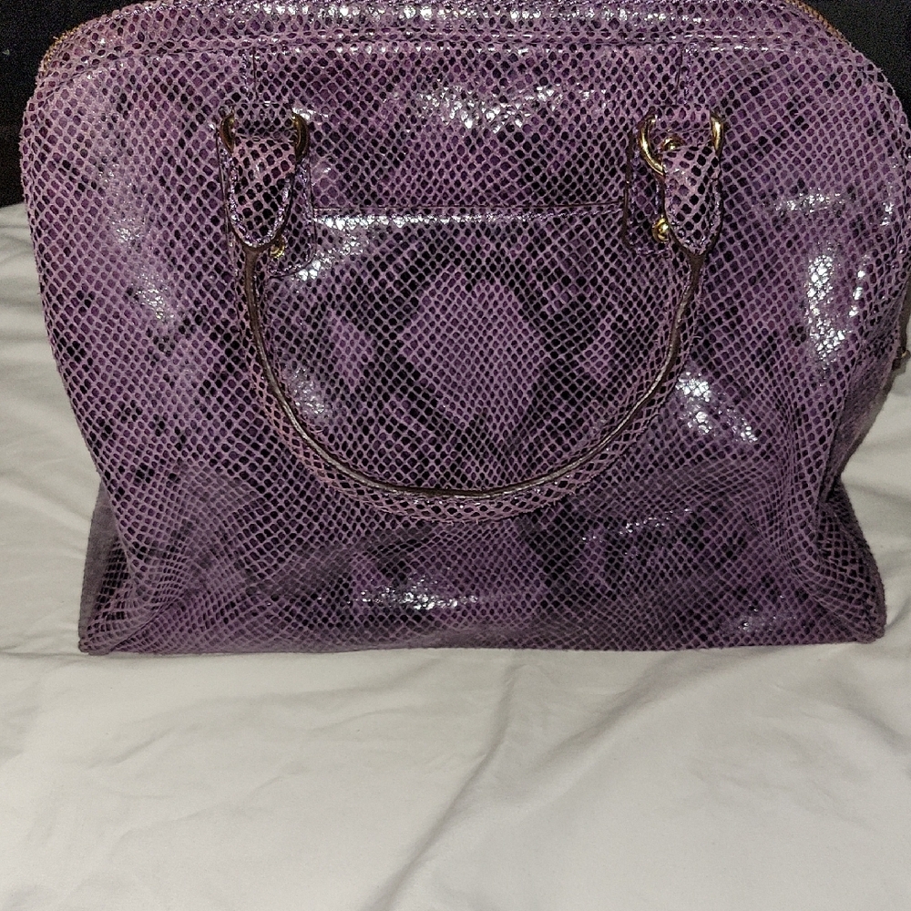 Michael Kors Purple Snake Print Tote - Picture 4 of 12
